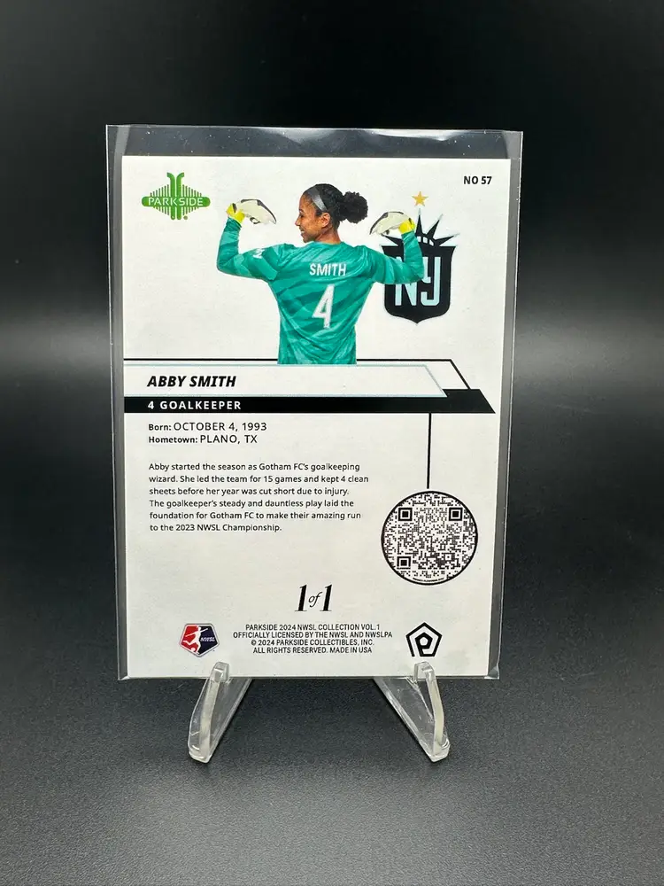 Abby Smith 1/1 Parkside 2024 NWSL Volume 1 NY Gotham FC