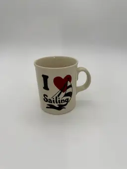I Love Sailing Vintage 8oz Novelty Ceramic Coffee Mug With Handle England