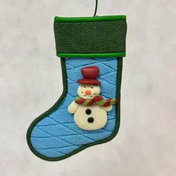 Snowman - Handmade Polymer Clay Stocking Ornament