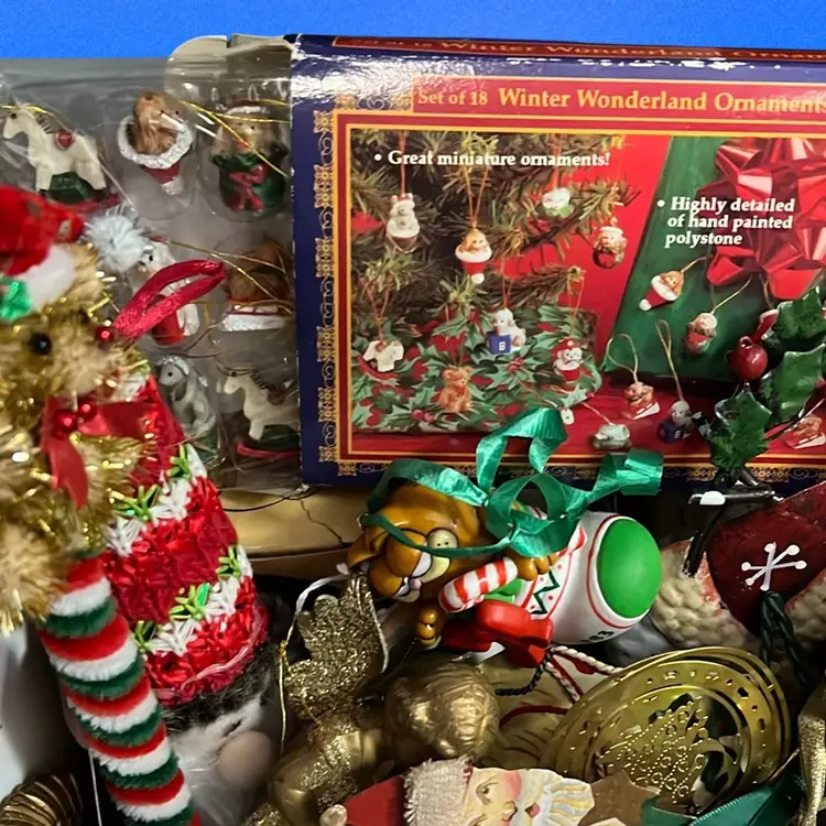 Huge Lot Of Christmas Variety….see Pictures, Approximately 50 Items In 12x15” Xmas Bin Free Shipping With This Lot