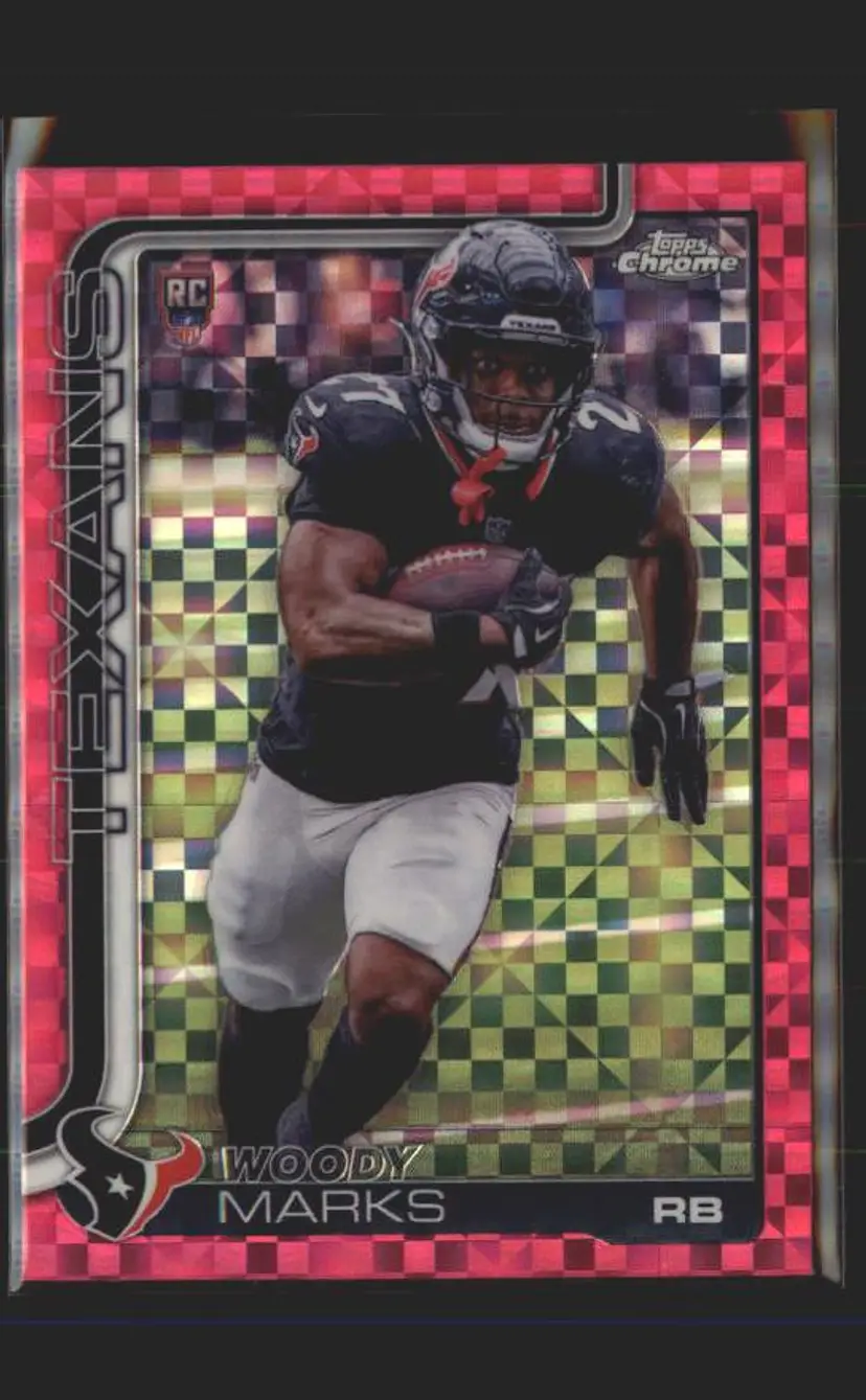 Woody Marks 2025 Topps Chrome #372 Hot Pink X-Fractor - (140) - Houston Texans