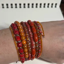 Beaded Wrap Bracelet Orange