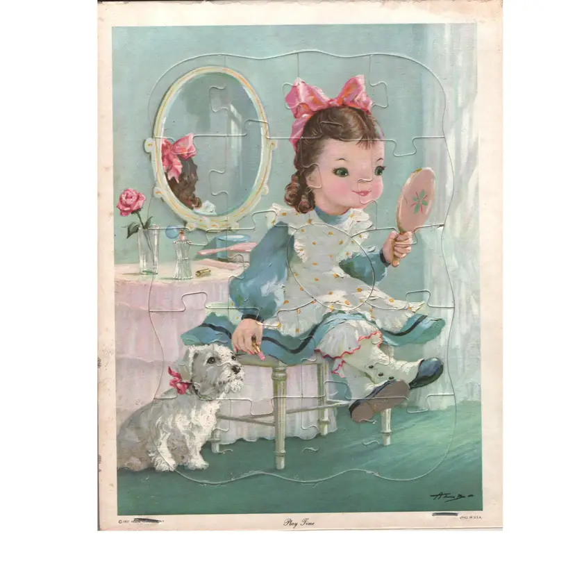 Vintage Framed Jig Saw Puzzles Set Of 4 1957 Helene Pessl