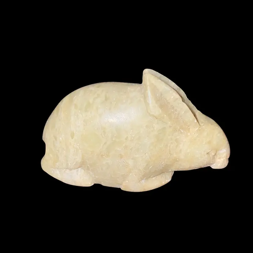 #01- Vintage Soapstone Miniature Rabbit Figurine