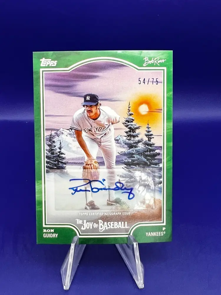 Ron Guidry 2025 Topps X Bob Ross Joy Of Baseball Sap Green Auto /75 New York Yankees