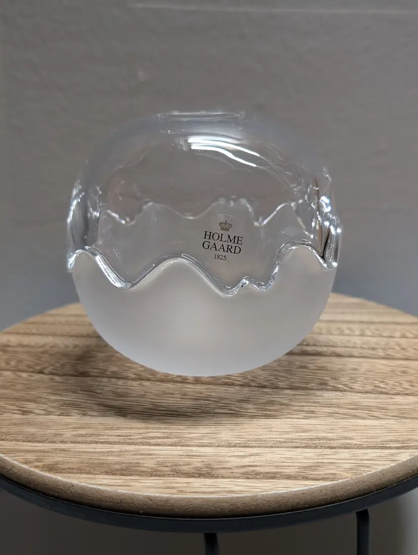 Holmegaard Denmark Michael Bang Frosted Art Glass Mixed Double Wave Bowls MCM