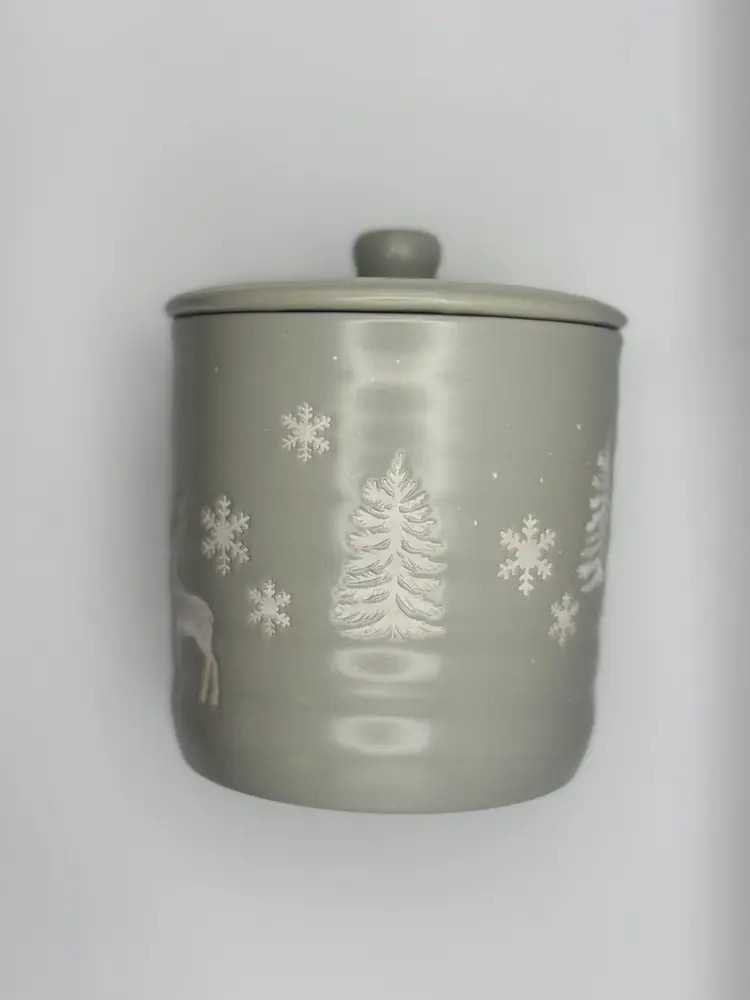 Winter Peppermint And Pine Canister 6”
