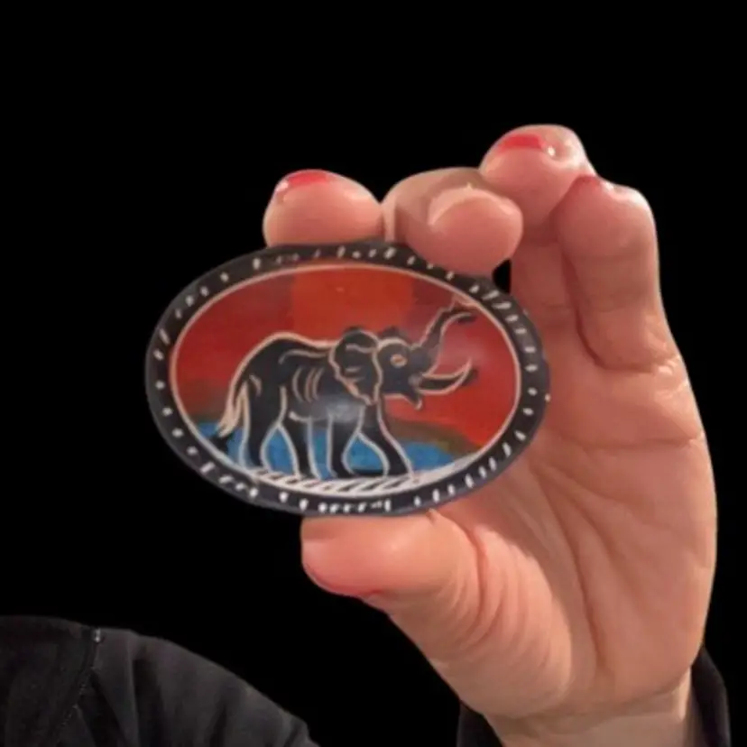 #43 Mini Oval Soapstone Trinket Dish With Elephant READ 2.25” 🐘