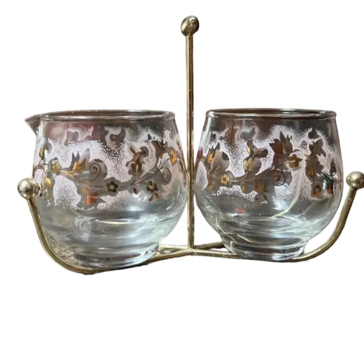 Libbey Pink Dutchess Cream and Sugar