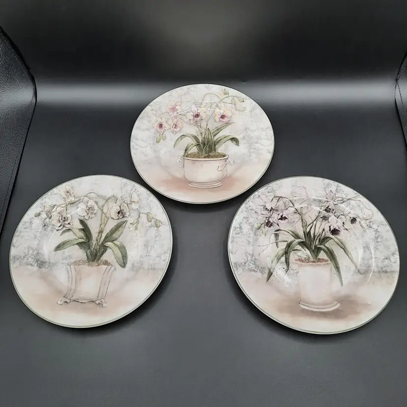 American Atelier Floral Jardin Salad Dessert Plates Set of 3
