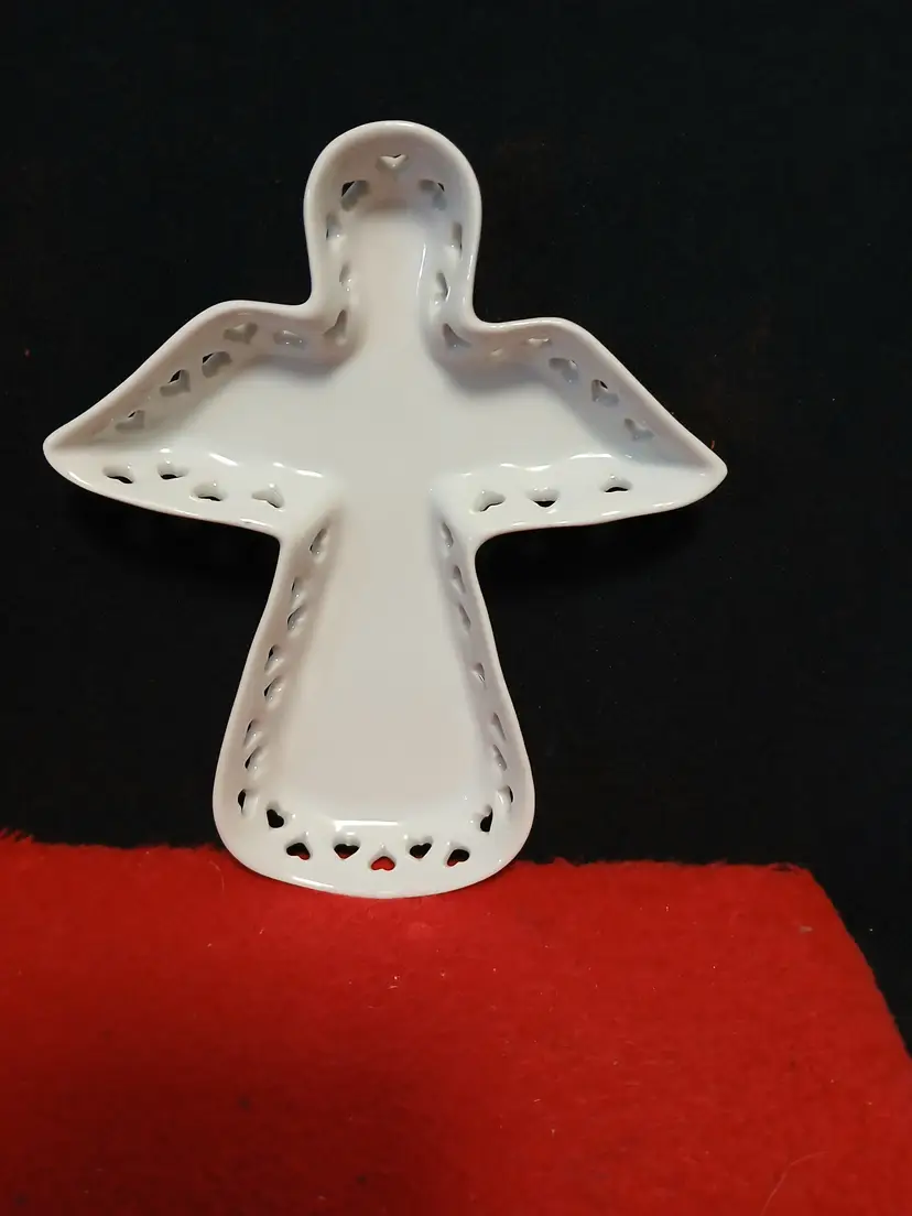 #01 B. Vintage Angel Shaped Porcelain Trinket Dish