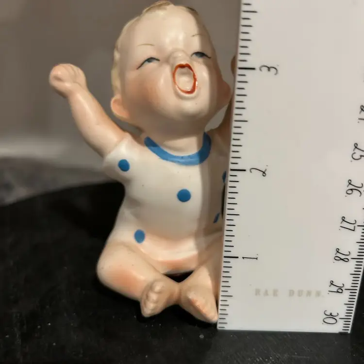 Piano Baby Boy Rubens Original Sticker  Vintage Figurine Bisque