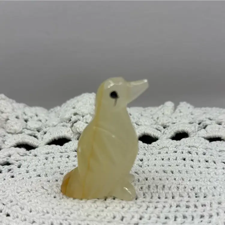 Vintage carved stone duck