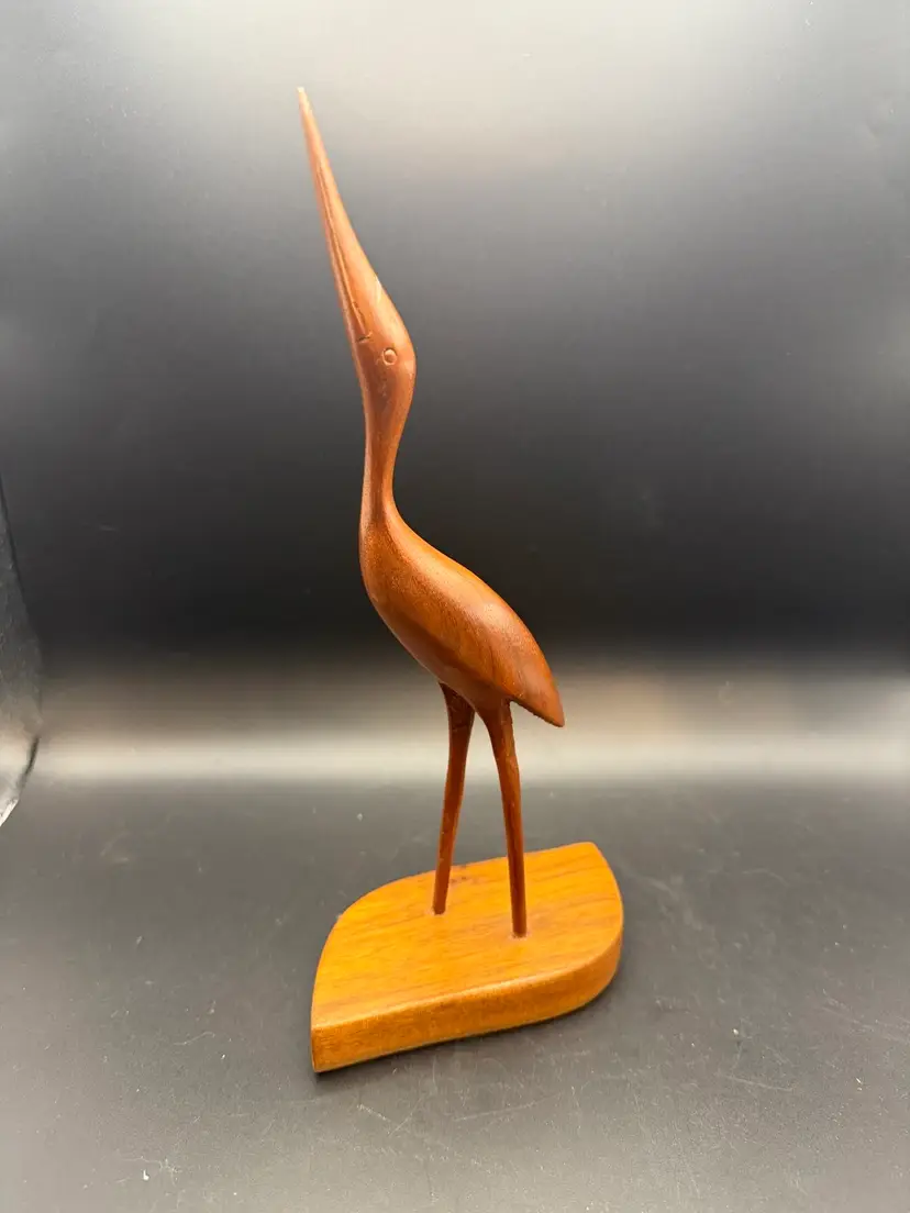 Carved Wood Heron By John Cowden Woodcarvers In Gatlinburg