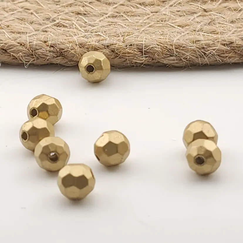 100pcs 6MM Gold Acrylic Beads #CC114