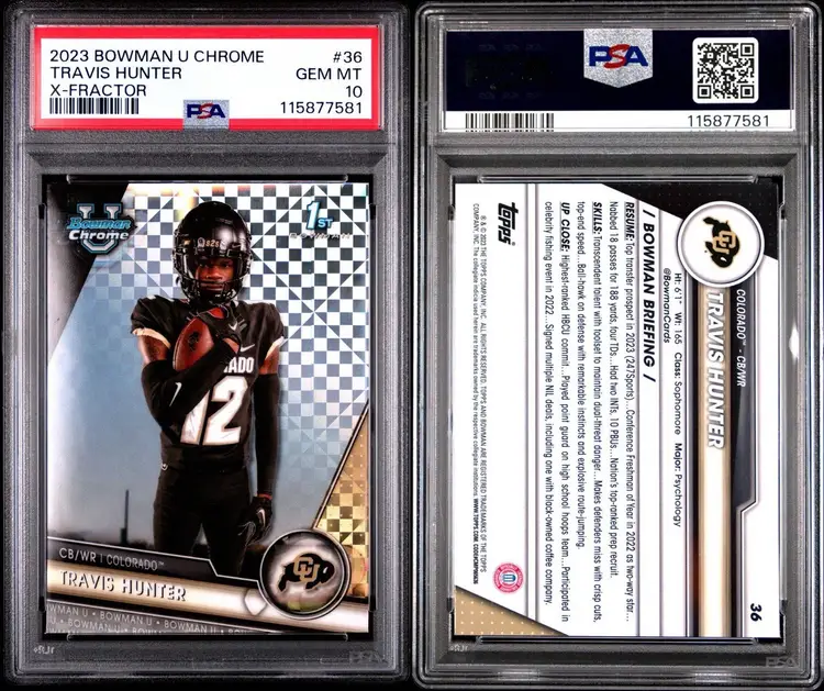 Travis Hunter 1st Chrome Xfractor PSA 10! Jacksonville Jaguars