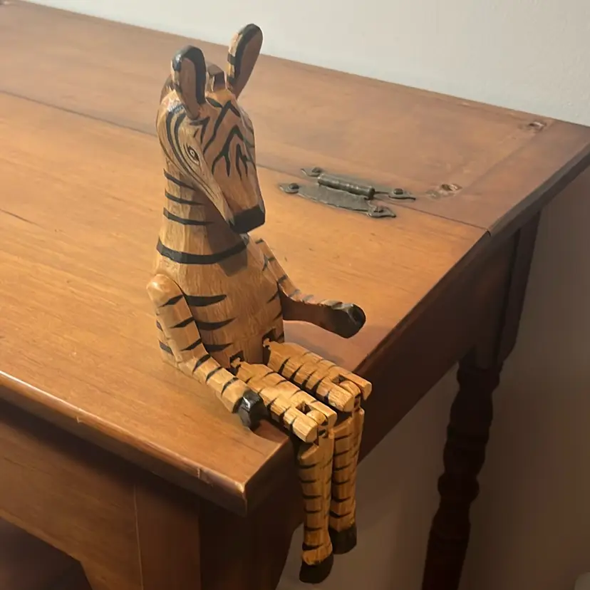 Vintage Hand Carved Zebra Toy/Shelf Sitter