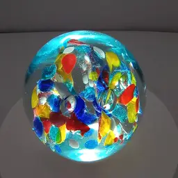 Multicolor paperweight w captured bubbles