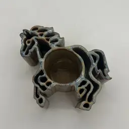 Bay Pottery Horse Candle Pots Tea Light Holder Tan Blue Drip Glaze