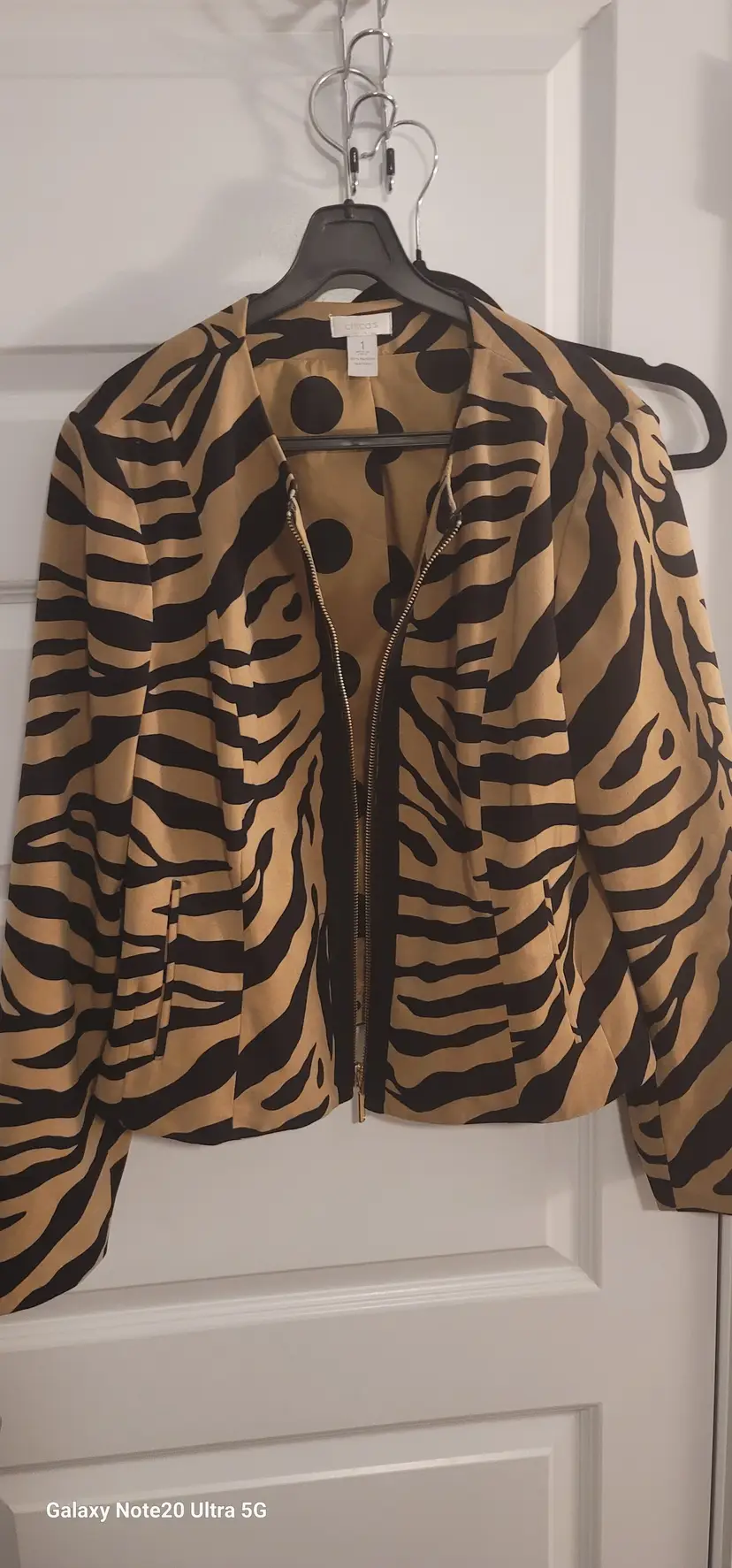 Chico's Tiger print cropped jacket