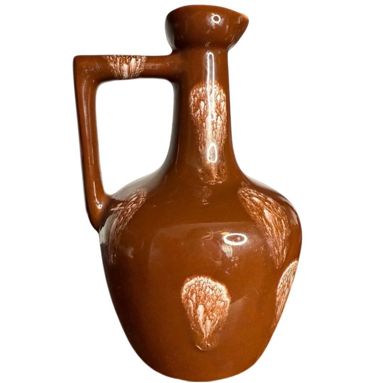 Leroux Glazed Ceramic Pottery Brown Jug