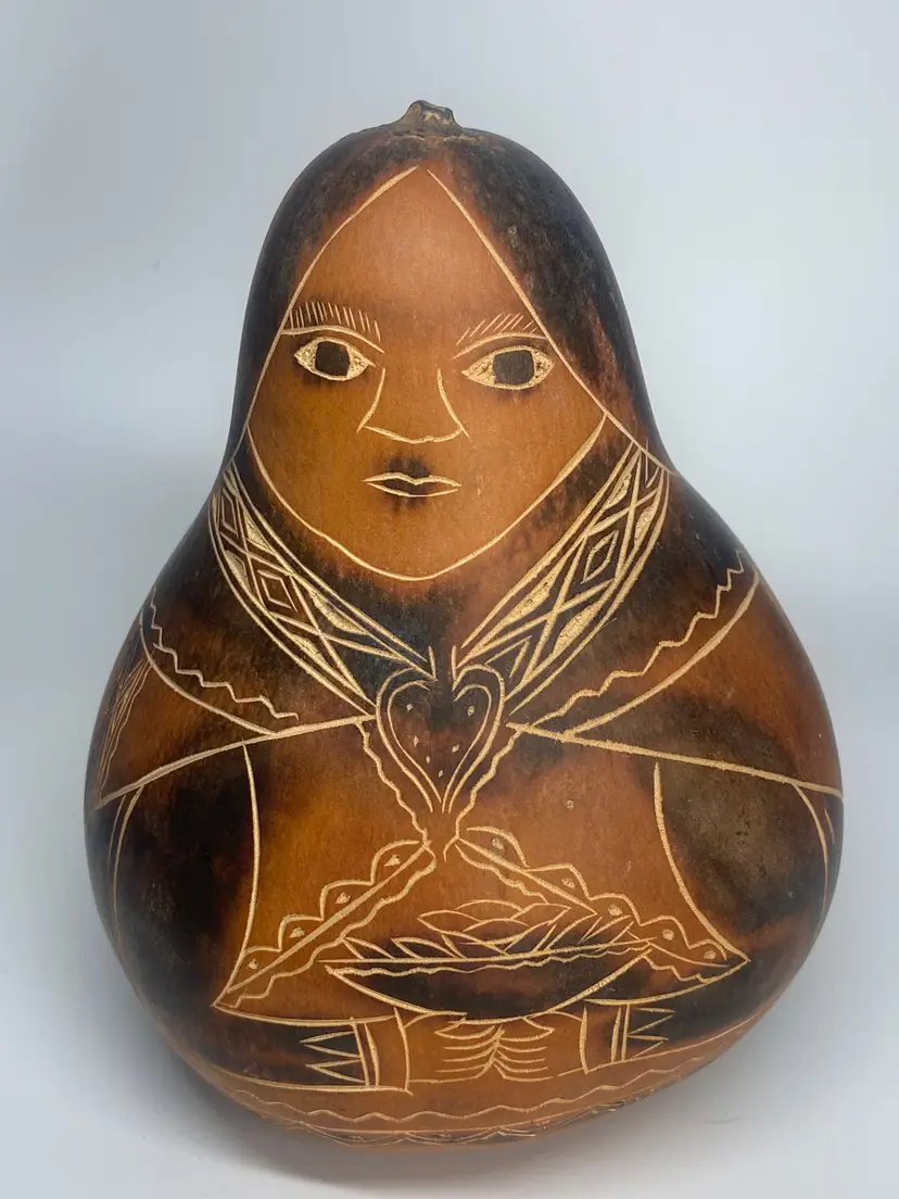 Vintage Hand Carved peruvian Folk Art Piece