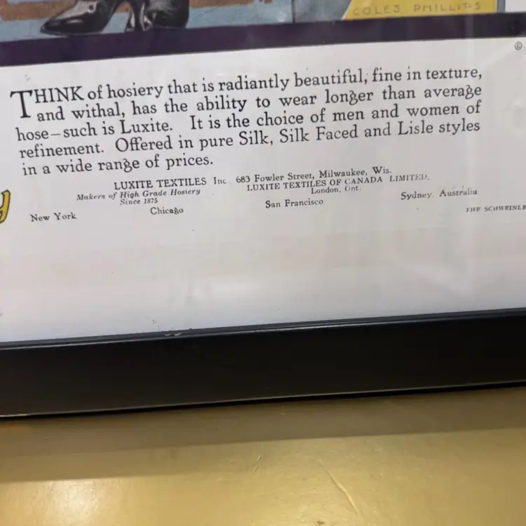 1920s Coles Phillips Advertisement Print For Luxite Hosiery