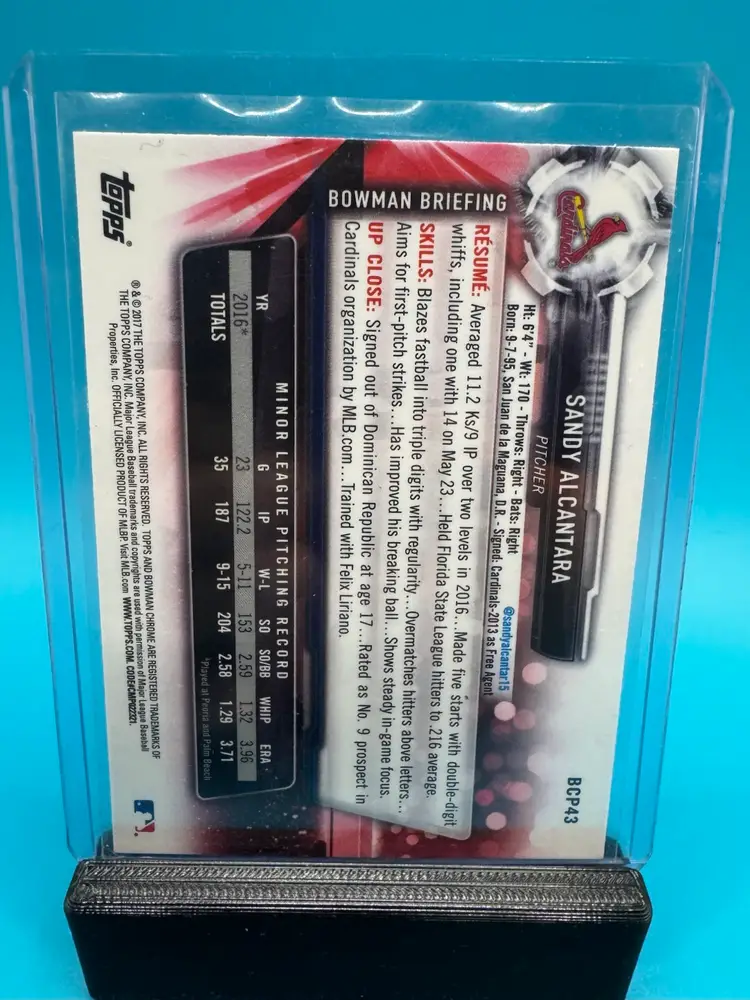 Sandy Alcantara 1st Bowman Chrome Miami Marlins