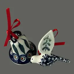 2 Holland Delft Blue Ornaments