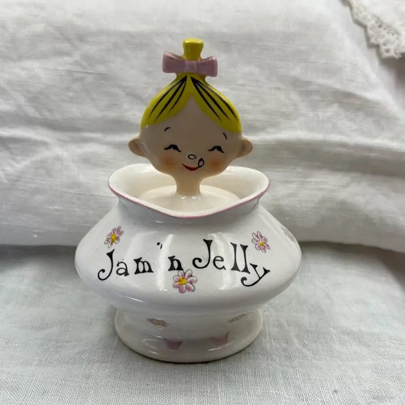 Vintage 1950s LIPPER AND MANN Pixieware Jam ân Jelly Ceramic Jar
