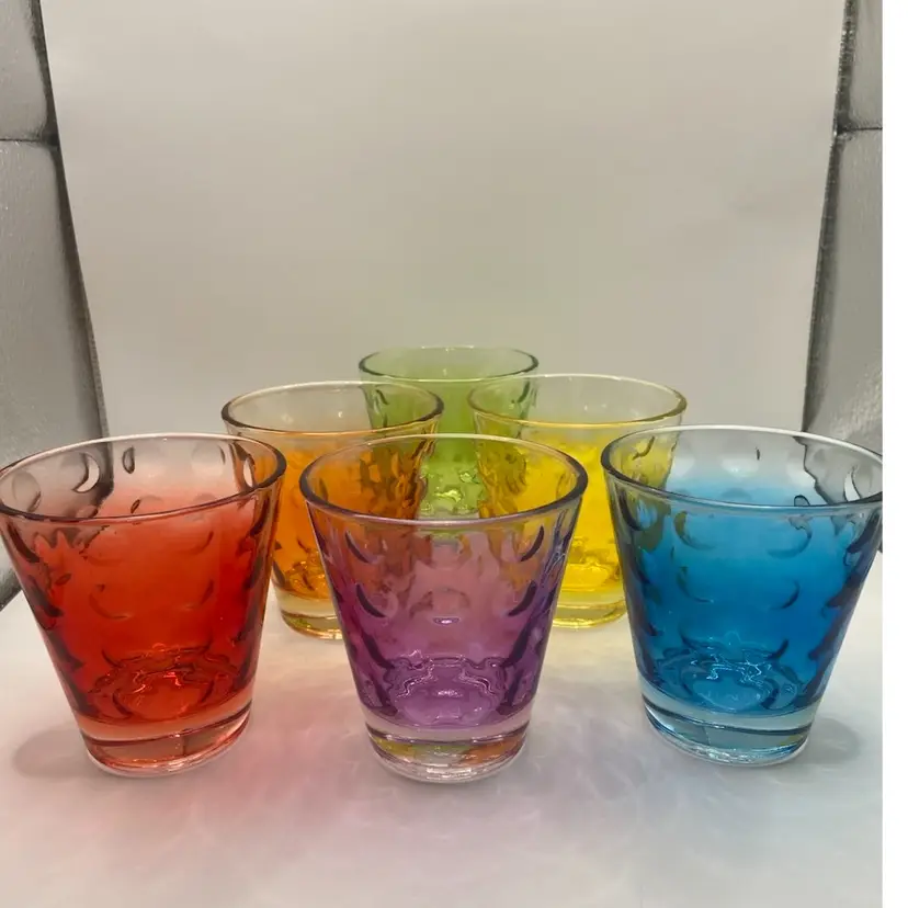Leonardo Glass Optic Multicolored Glass Set, 6 Pieces, 8 Oz., Made In Germany