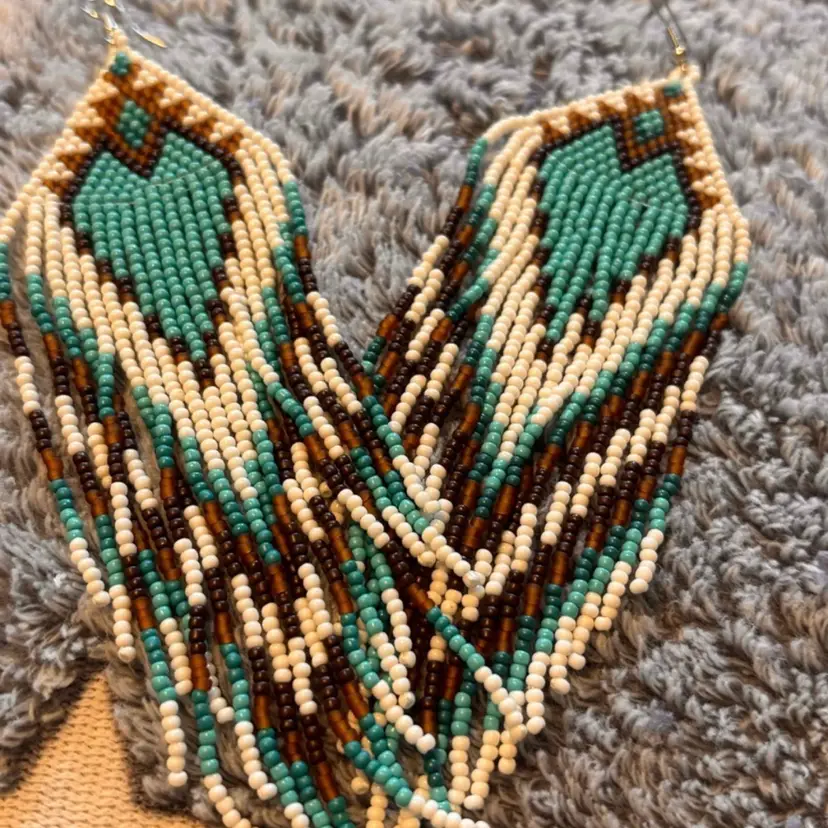 Bohemian Seeded Dangle Earrings- Handmade