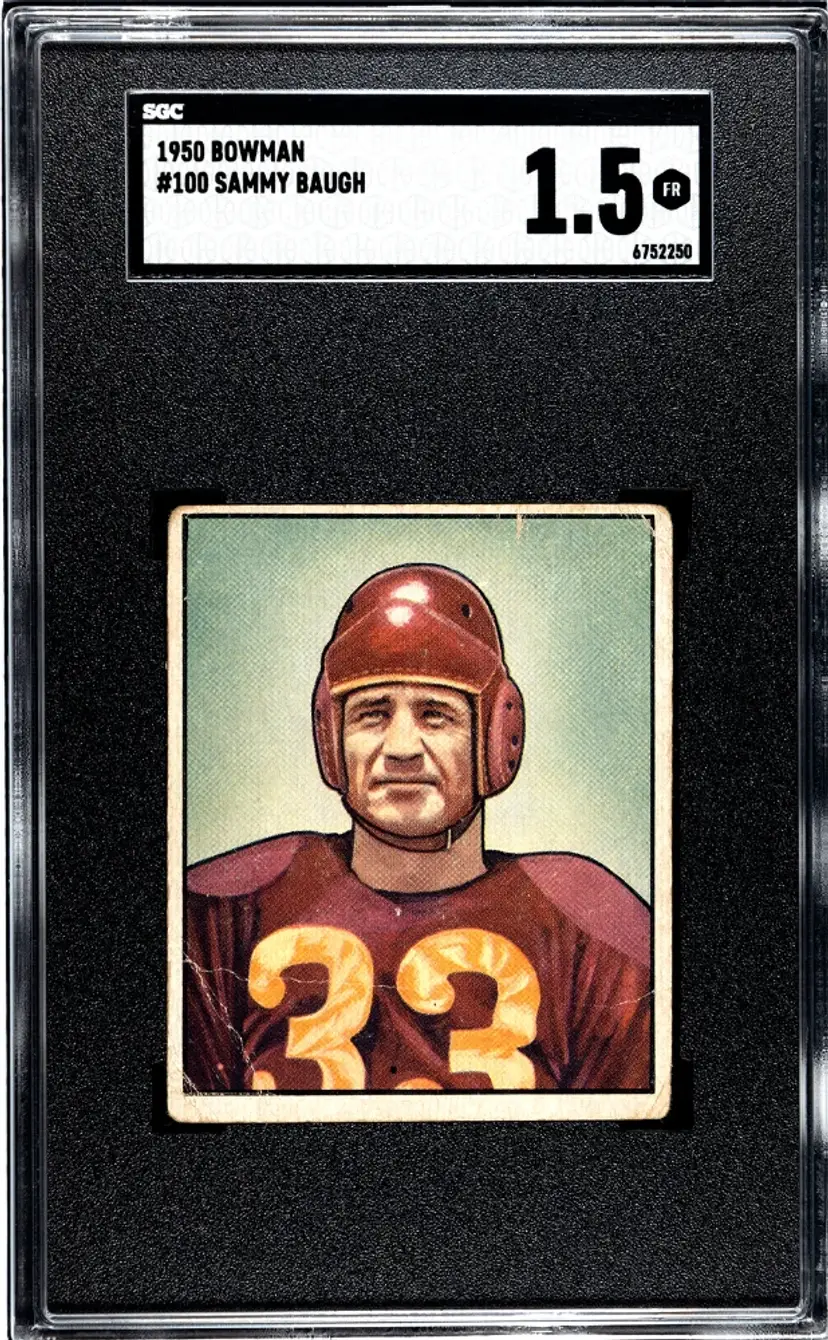 1950 Bowman Sammy Baugh #100 Card SGC 1.5