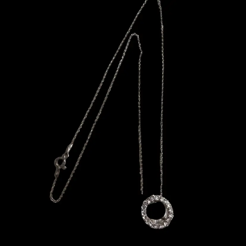 16 Inch .925 Necklace With Round CZ Pendant