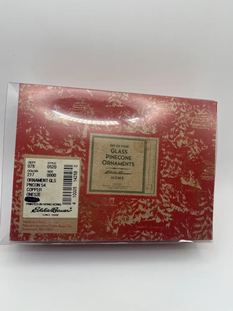 New Old Stock Eddie Bauer Pinecone Ornaments—set of 4