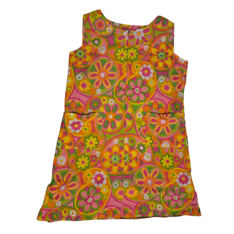 Vintage Authentic 60s Lane Bryant Mod Flower Power Bright Shift Dress XL-2XL