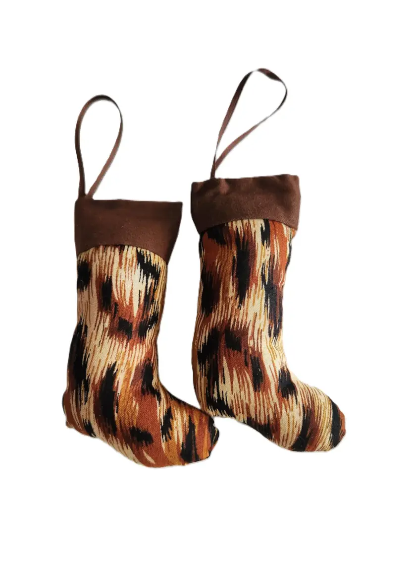 Set of 2 Mini Stocking Ornaments