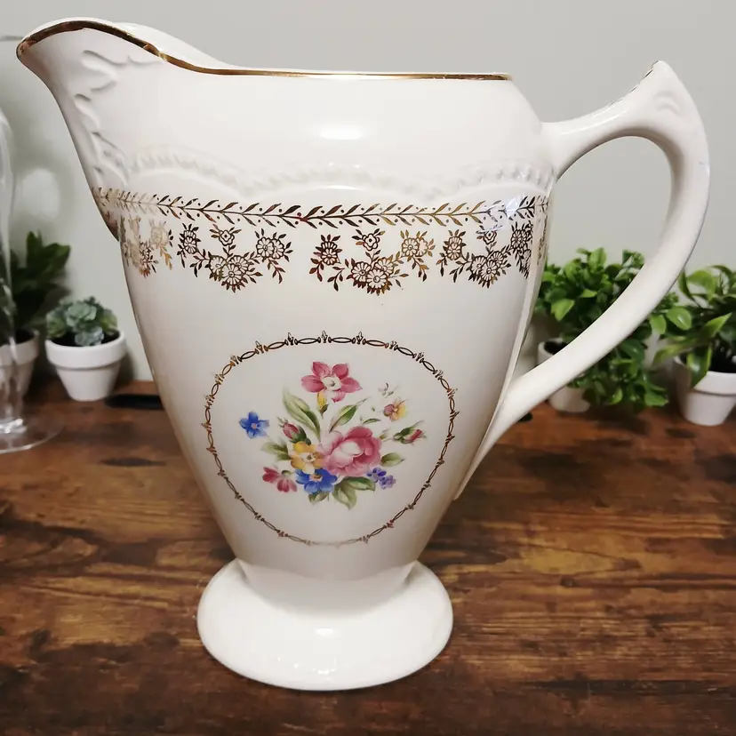 Vintage Floral Porcelain Pitcher Stetson American Beauty China 047