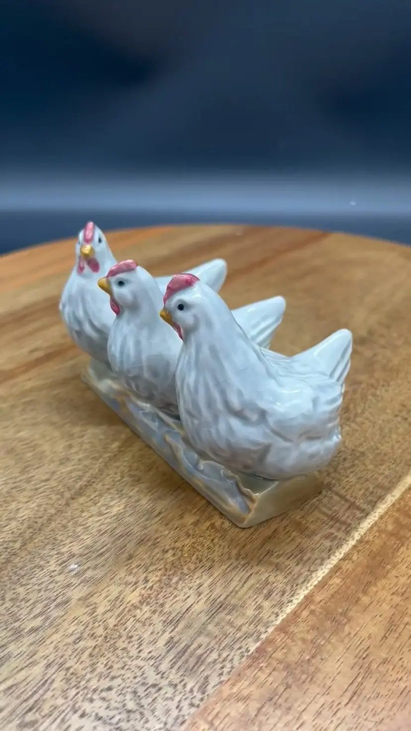 Vintage Goebel Figurine - 3 Chickens on Log, TMK 6, Made in Bavaria Germany