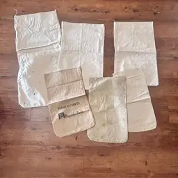 Old Canvas Bank Money Bags - 1 with Advertising