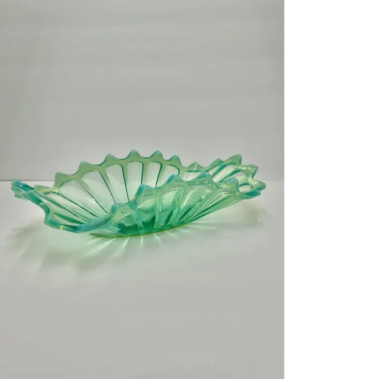 Green Opalescent Fostoria Heirloom Large Oblong Bowl