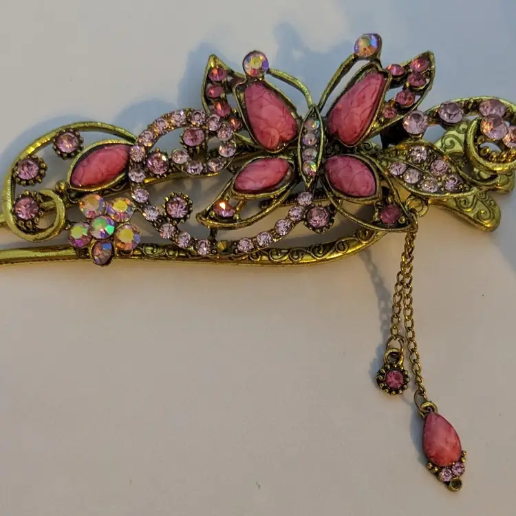 Butterfly And Crystals Hairpin Hair Clip