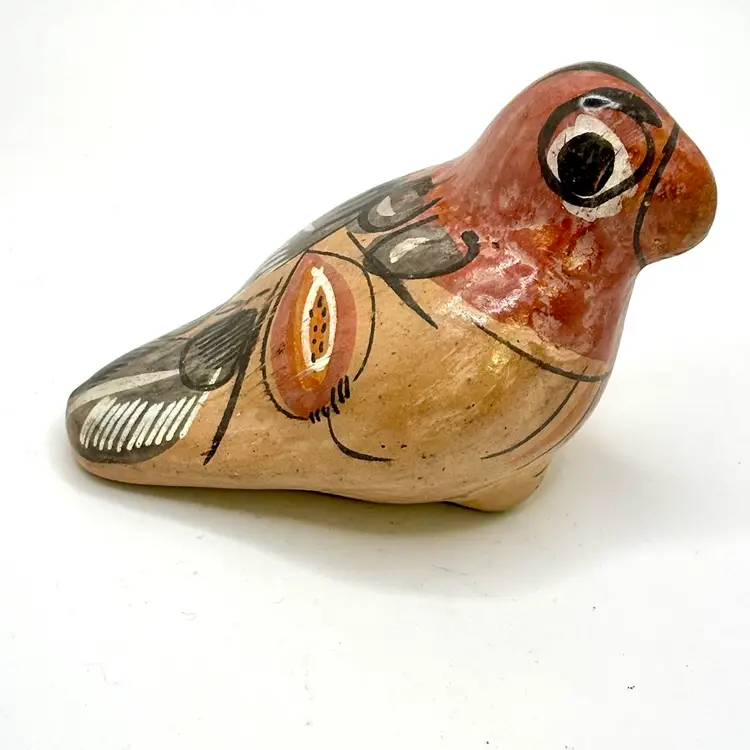 Small Tonala Mexican Pottery Bird 3” Unsigned