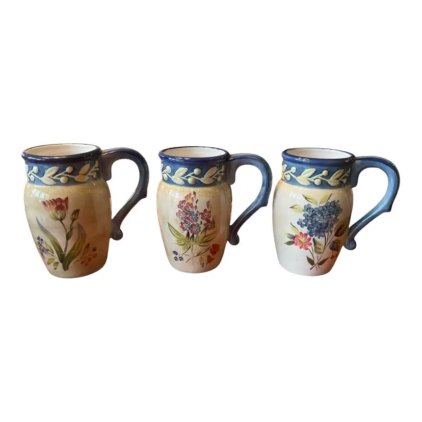 Pamela Gladding 'Flora' Certified International Latte Mug Set Of 3