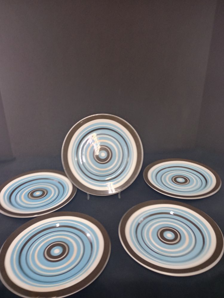 Johnathan Adler 5pc Happy Home Circles And Stripes Salad Plates