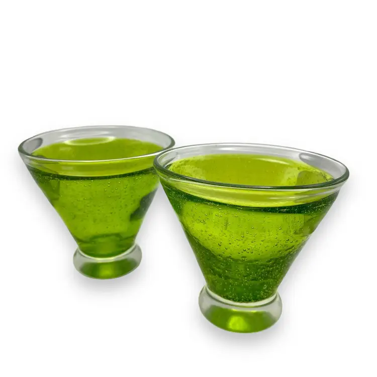 Pottery Barn Lime Green Stemless Margarita Glasses