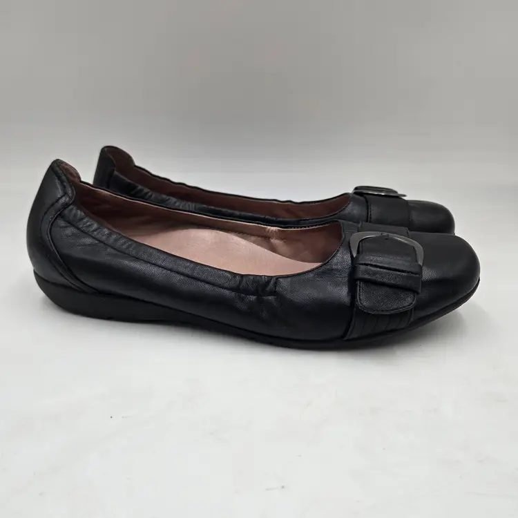 Abeo BIO System Trina 1071 Black Leather Ballet Flats Women Shoes sz 10 N