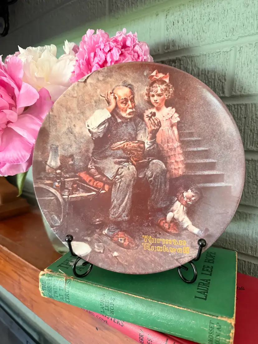 Vintage 1978 Norman Rockwell “The Cobbler” Collector Plate – Knowles China Rockwell Heritage Collection – 8 Inch Decorative Plate