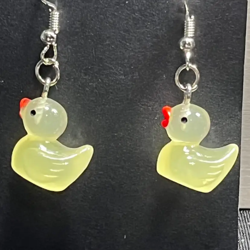 Yellow Duck Earrings Made By Me