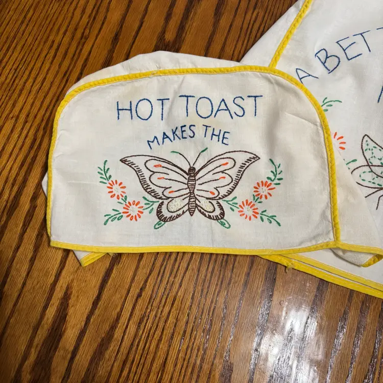 13- Vtg Hand Embroidered Toaster And Mixer Cover